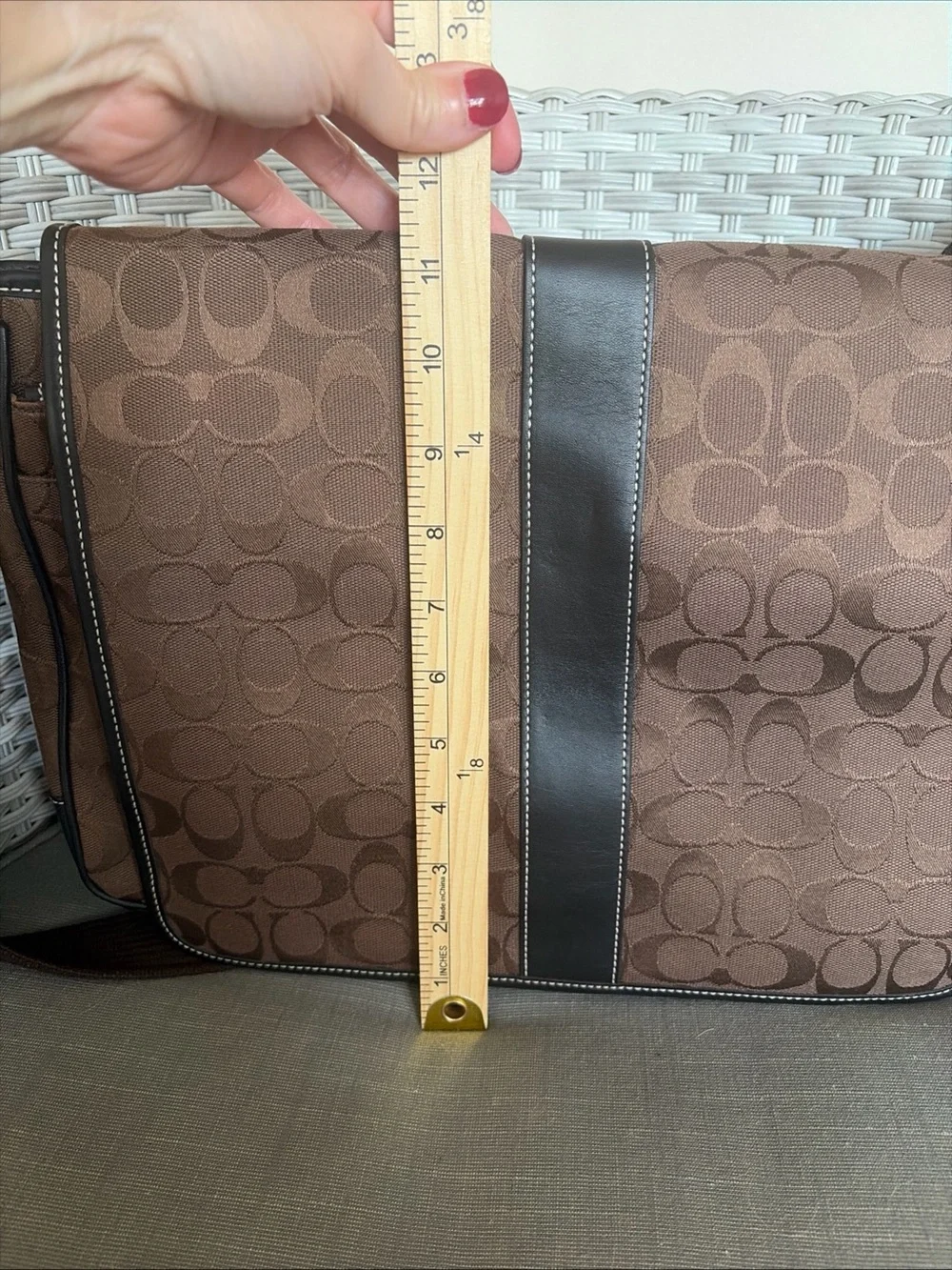 Coach Leather Signature Messenger Bag Shoulder Bag - Excellent